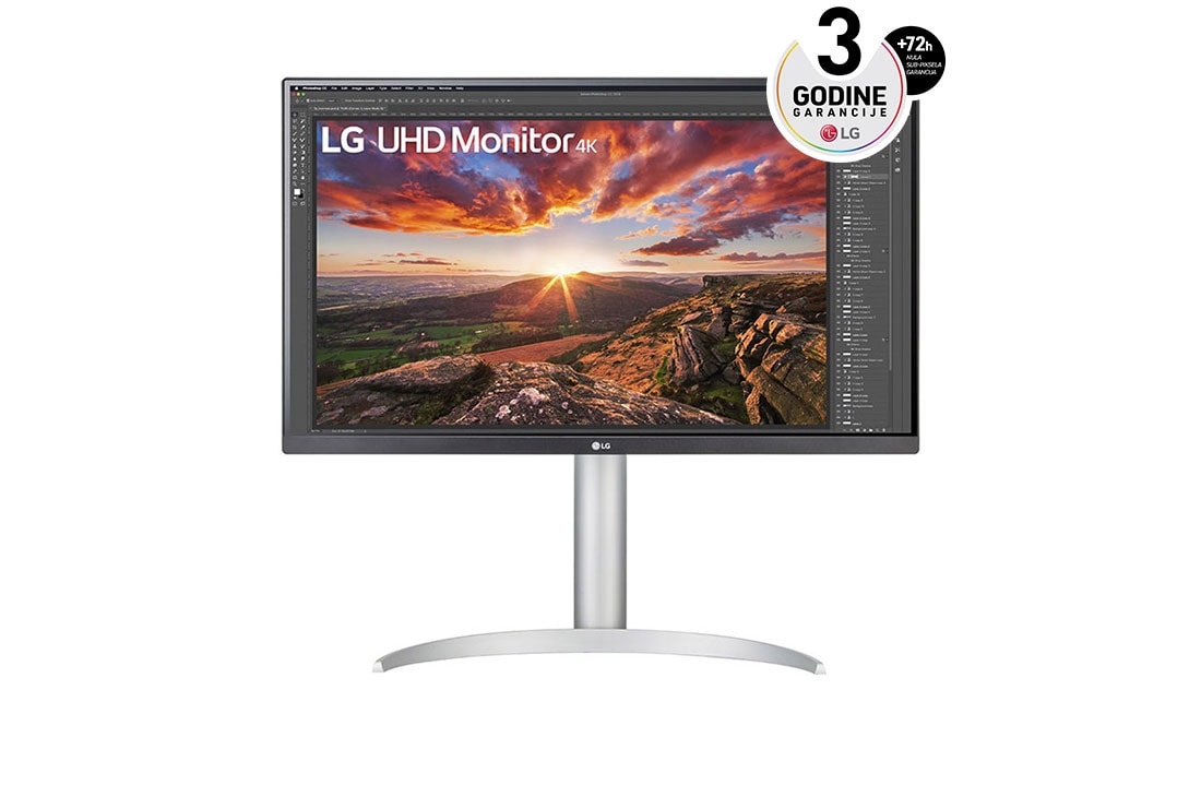 LG 27'' UHD 4K monitor VESA DisplayHDR™ 400, USB Type-C™, prikaz spreda, 27UP85NP-W