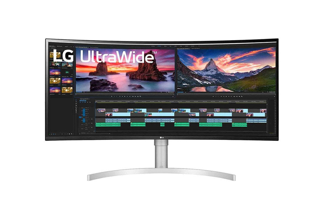 LG 38''  21:9  zakrivljeni UltraWide™ QHD IPS monitor s HDR 10, prikaz spreda, 38WN95CP-W