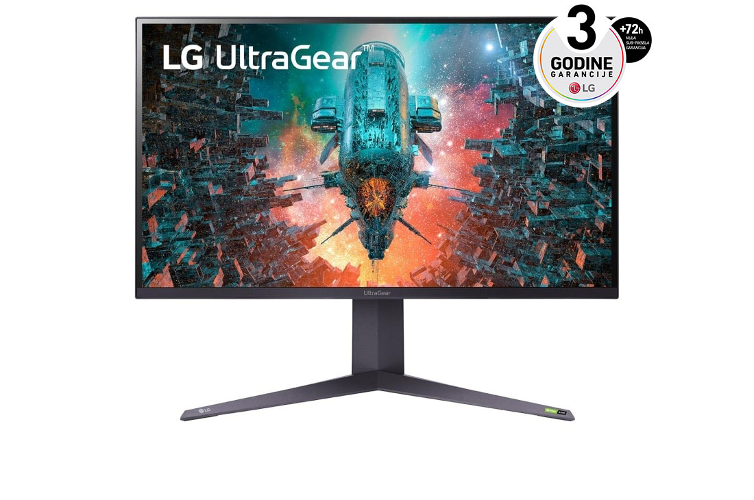 LG 31,5'' 4K UHD IPS UltraGear™ gejming monitor sa 1ms vreme odziva i NVIDIA G-Sync™ , prikaz spreda, 32GQ950P-B