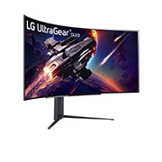 LG 45'' UltraGear™ OLED Curved Gaming Monitor WQHD sa 240Hz Brzina okvira i 0.03ms (GtG) vrijeme odziva, prikaz u perspektivi, 45GR95QE-B, thumbnail 4