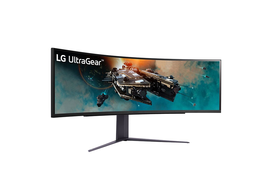 LG 49” UltraGear™ 32:9 Dual QHD zakrivljen gejming monitor sa brzinom osvežavanja od 240 Hz, Prikaz sa bočne strane na +15 stepeni, 49GR85DC-B, thumbnail 3