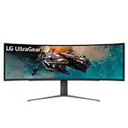 LG 49” UltraGear™ 32:9 Dual QHD zakrivljen gejming monitor sa brzinom osvežavanja od 240 Hz, prikaz spreda, 49GR85DC-B, thumbnail 1