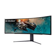 LG 49” UltraGear™ 32:9 Dual QHD zakrivljen gejming monitor sa brzinom osvežavanja od 240 Hz, Prikaz sa bočne strane na -15 stepeni, 49GR85DC-B, thumbnail 2