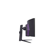 LG 49” UltraGear™ 32:9 Dual QHD zakrivljen gejming monitor sa brzinom osvežavanja od 240 Hz, prikaz sa bočne strane sa uključenim svetlima, 49GR85DC-B, thumbnail 6