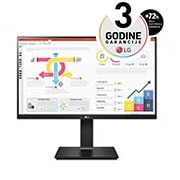 LG 23,8” QHD 16:9 IPS monitor sa brzinom osvežavanja od 60 Hz, prikaz spreda, 24QP750P-B, thumbnail 1