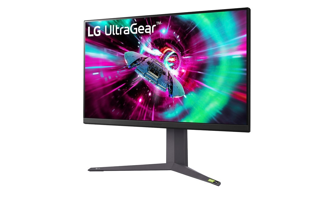 LG 31.5” LG UltraGear™ 16:9 UHD gejming monitor sa brzinom osvežavanja od 144Hz, bočni prikaz pod -15°, 32GR93U-B, thumbnail 2