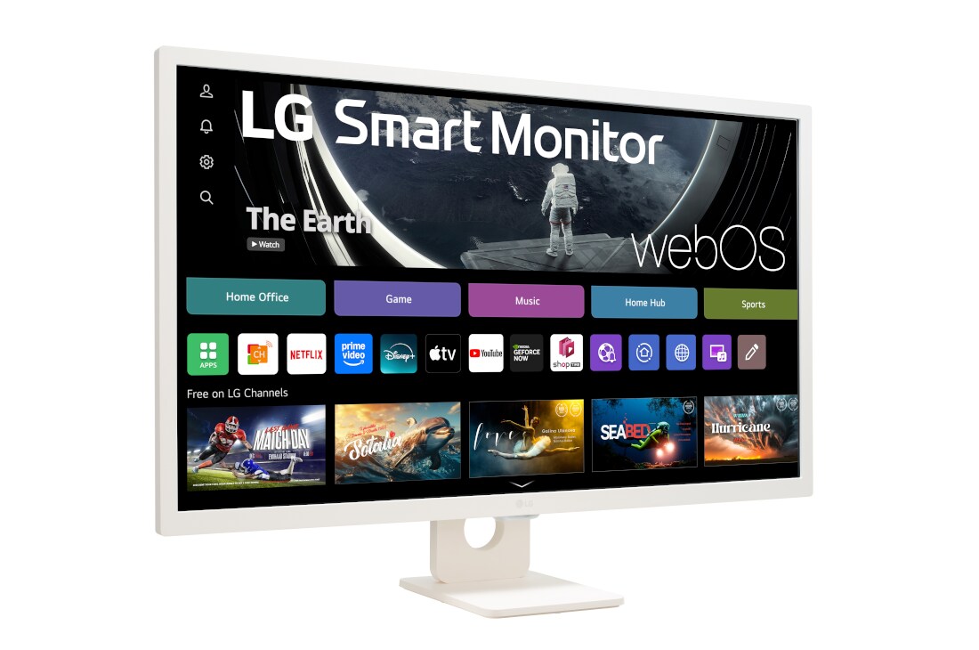 LG Smart monitor od 32 inča 16:9, bočni prikaz pod +15°, 32SR50F-W, thumbnail 3