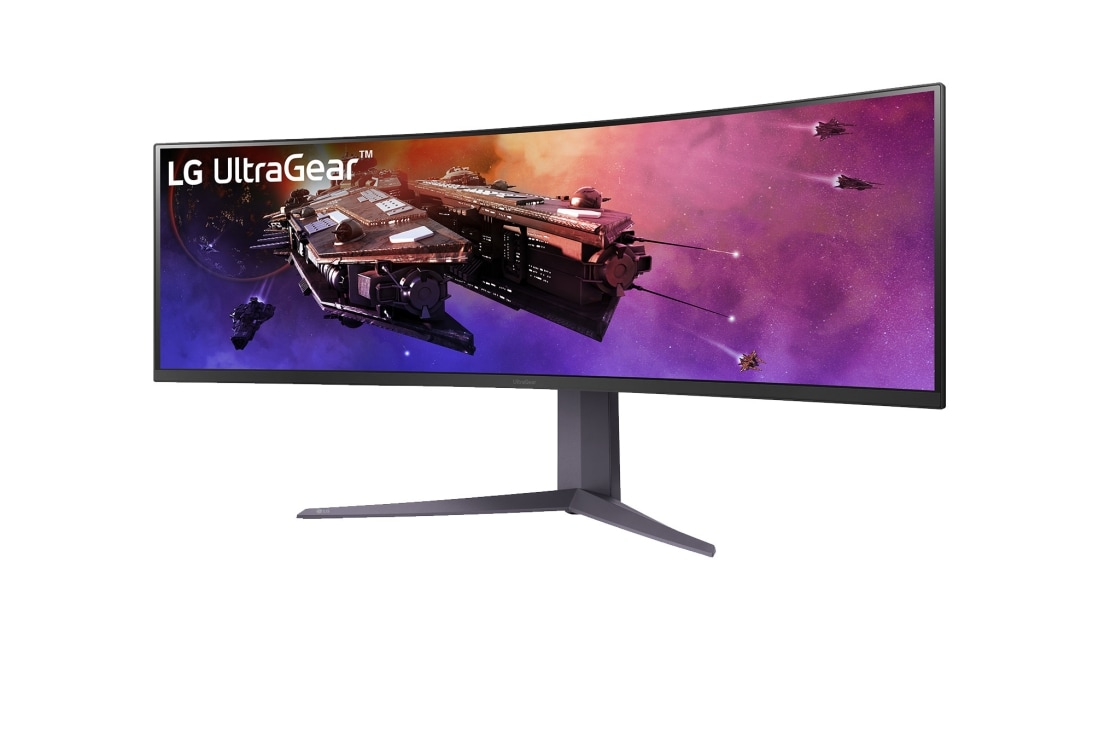 LG 45” UltraGear™ 32:9 odnos širina/visina, dvostruki KHD, zakrivljeni gejmer monitor sa brzinom osvežavanja od 200 Hz, Prednji prikaz sa tastaturom	, 45GR75DC-B, thumbnail 2