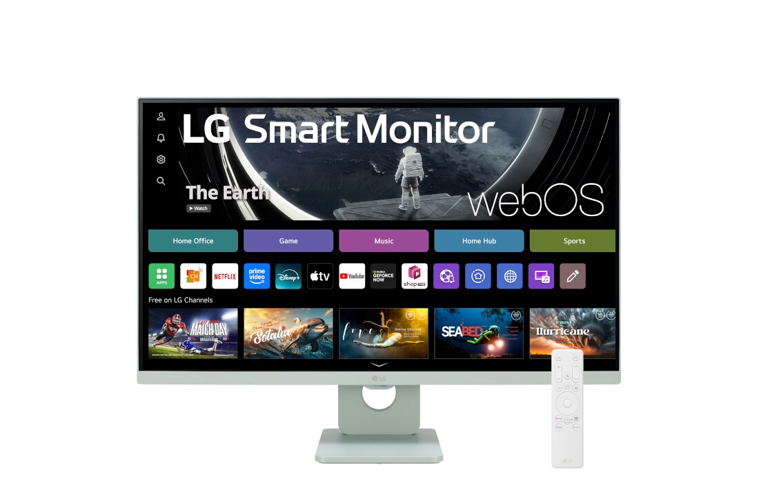 LG 27” 16:9 Full HD IPS Smart monitor sa webOS platformom, 27SR50F-G prikaz spreda sa daljinskim upravljačem, 27SR50F-G, thumbnail 2