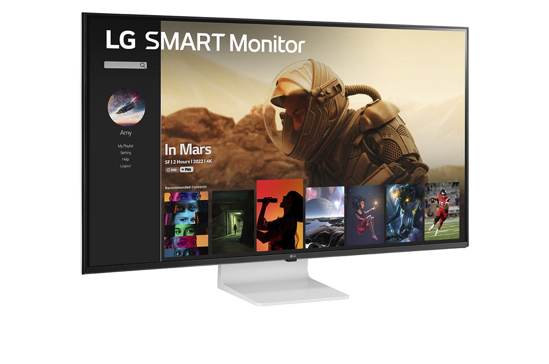 LG 43” 16:9 odnos širina/visina 4K UHD IPS Smart monitor sa vebOS platformom, bočni prikaz pod +15°, 43SQ700S-W, thumbnail 5