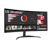 LG 34” UltraWide™ 21:9 zakrivljeni VA monitor sa brzinom osvežavanja od 100 Hz, bočni prikaz pod +15°, 34WR50QK-B, thumbnail 3