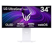 LG 34-inčni LG UltraGear™ OLED zakrivljeni gejmerski monitor | webOS, 0.03ms (GtG), 240Hz, DisplayHDR True Black 400, изглед отпред, 34GX90SA-W, thumbnail 1