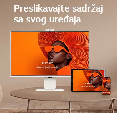 Fotografija koja prikazuje LG Smart Monitor uređaje u kancelariji i kod kuće.