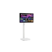 LG 32'' 4K UHD IPS pametni monitor Swing sa ekranom osetljivim na dodir i postoljem za pomeranje, +15 degree side view with monitor height adjusted downward, 32U889SA-W, thumbnail 12