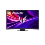 LG 37-inčni UltraGear™ 4K UHD zakrivljeni gejmerski monitor sa brzinom osvežavanja od 165Hz, 37G800A-B prednji prikaz monitora sa spuštenim postoljem, 37G800A-B, thumbnail 5