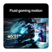 LG 27'' UltraGear™ FHD IPS monitor za igre sa brzinom osvežavanja od 300 Hz, Na gejming monitoru je prikazana scena motorciklističke trke koja ilustruje brzinu osvežavanja od 300 Hz čime se dobijaju tečni pokreti tokom igranja., 27G550B-B, thumbnail 6