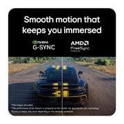 LG 27'' UltraGear™ FHD IPS monitor za igre sa brzinom osvežavanja od 300 Hz, Scena trkanja iz igre Assetto Corsa Competizione prikazana na gejming monitoru koji ima podršku za Adaptive Sync, kao i NVIDIA G-SYNC i AMD FreeSync Premium, pa se igre igraju ujednačeno i bez prekida, 27G550B-B, thumbnail 8
