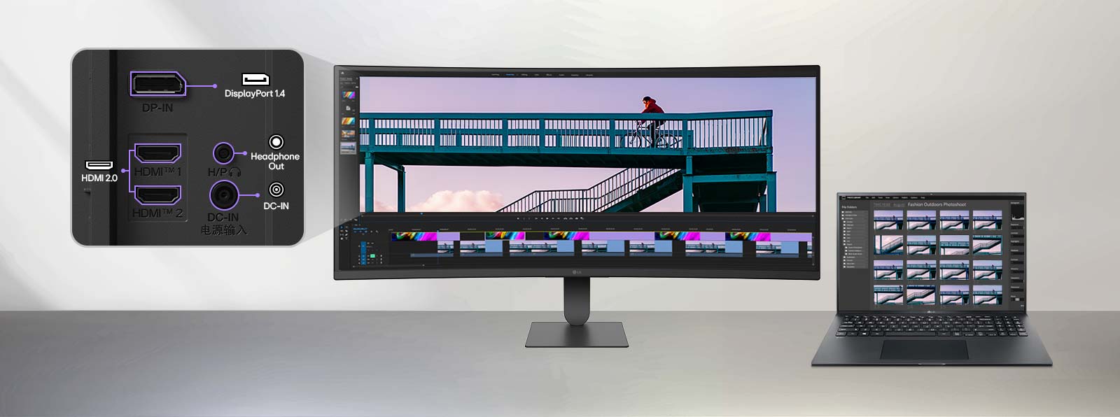 Monitor sa univerzalnim USB-C povezivanjem, koje pruža video, prenos podataka i dotok napajanja do 65 W preko jednog kabla.