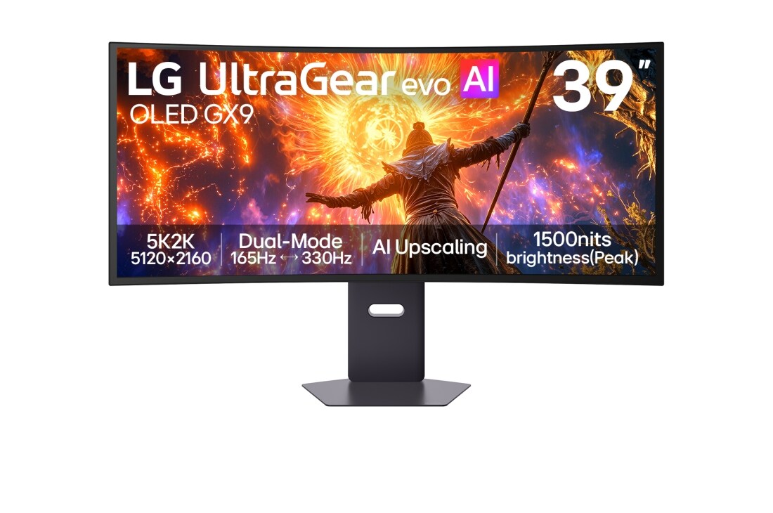LG 39'' UltraGear™ evo AI OLED 5K2K zakrivljeni dual-mode monitor za igre, 39GX950B-B, thumbnail 2