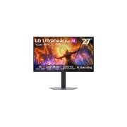 LG 27'' UltraGear™ IPS 5k Dual-Mode monitor za igre, Pogled spreda na UltraGear evo GM9 od 27 inča, Hyper Mini LED gejming monitor sa dva režima rada (5K 165Hz ili QHD 330Hz) (27GM950B) koji prikazuje scene iz igre, 27GM950B-B, thumbnail 2