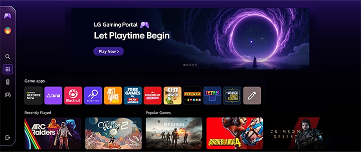 Zakrivljeni gejming monitor sa kontrolnom tablom igara i cloud gaming aplikacijama za impresivno iskustvo.