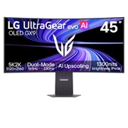 LG 45-inčni UltraGear evo GX9, prvi na svetu 5K2K OLED gejmerski monitor od 45'' s tehnologijom AI povećavanja rezolucije slike, Prednji prikaz 45-inčnog gejmerskog monitora UltraGear evo GX9, prvog na svetu 5K2K OLED gejmerskog monitora od 45" s tehnologijom AI povećavanja rezolucije slike (45GX950B), 45GX950B-B, thumbnail 1