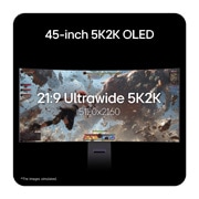 LG 45-inčni UltraGear evo GX9, prvi na svetu 5K2K OLED gejmerski monitor od 45'' s tehnologijom AI povećavanja rezolucije slike, LG UltraGear 45GX950B 5K2K OLED ultraširoki monitor od 45 inča (21:9)., 45GX950B-B, thumbnail 5