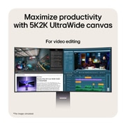 LG 45-inčni UltraGear evo GX9, prvi na svetu 5K2K OLED gejmerski monitor od 45'' s tehnologijom AI povećavanja rezolucije slike, 'LG UltraGear 45GX950B sa ultraširokim 5K2K ekranom za produktivnost pri uređivanju video zapisa., 45GX950B-B, thumbnail 12