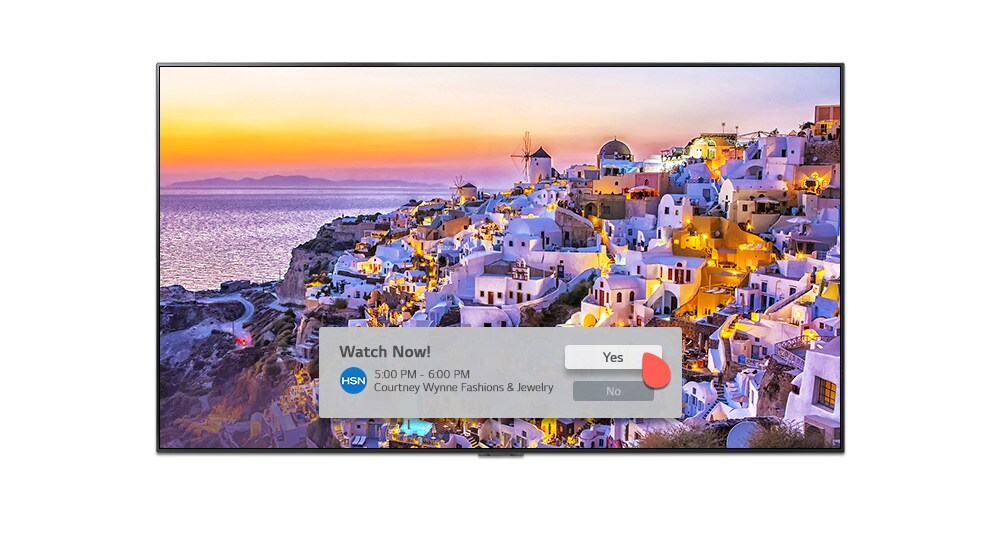 TV ekran na kom se prikazuje obaveštenje o programu kupovine sa ciljem da se ne propusti kupovina.