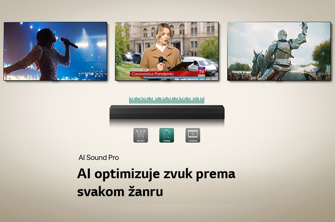 LG S20A LG Soundbar s 2.0-kanalnim zvučnikom za televizor, USP kartica: AI Sound Pro optimizuje zvuk prema svakom žanru			, S20A, thumbnail 11