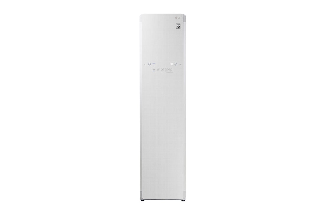 LG Styler sa tehnologijom pare TrueSteam™ za higijensko održavanje odeće, bela vrata , Prednji bočni ugao, S3WF