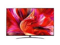 QNED96 sa krupnim kadrom latica svetlih nijansi crvene boje i logotipom 8K na ekranu.