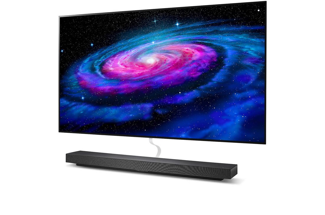 LG 65'' (165 cm) 4K HDR Smart OLED TV, 30 degree side view with infill image, OLED65WX9LA, thumbnail 2