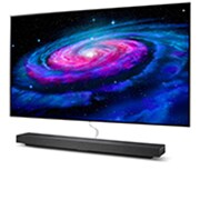 LG 65'' (165 cm) 4K HDR Smart OLED TV, 30 degree side view with infill image, OLED65WX9LA, thumbnail 2