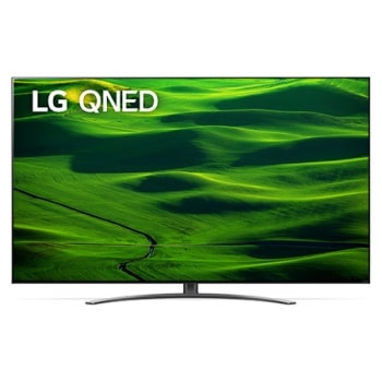 Prikaz prednje strane LG QNED TV sa slikom i prikazanim logotipom proizvoda1