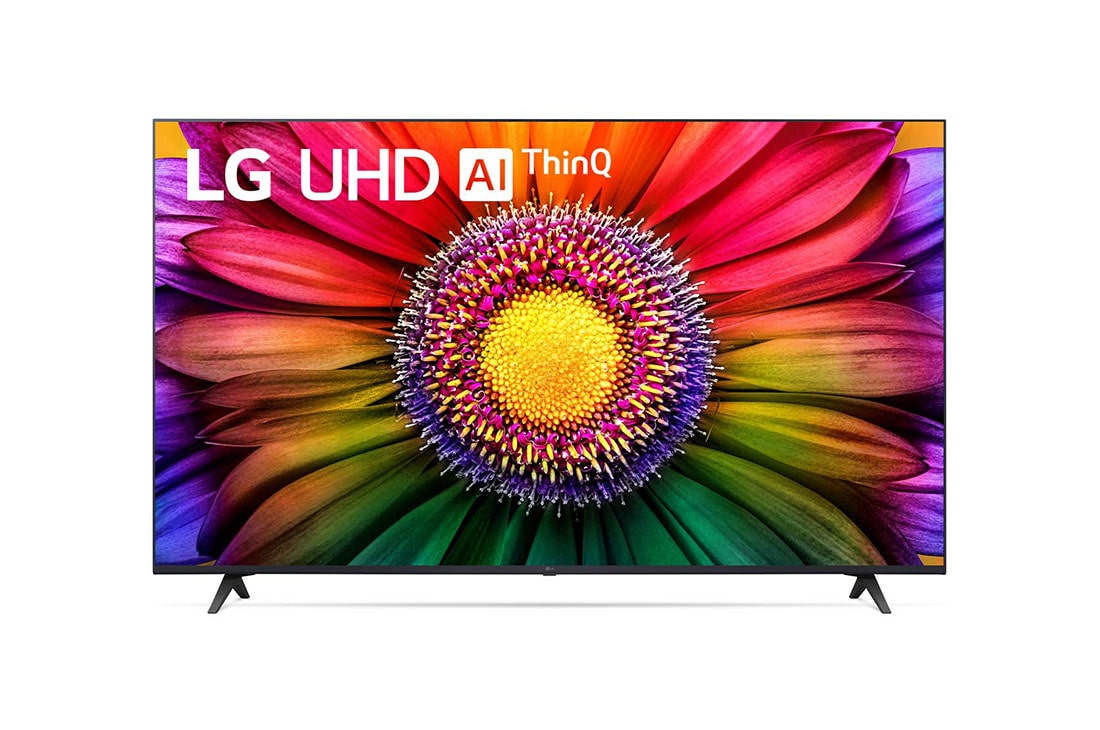 LG UHD UR80 55 inča 4K Smart TV, 2023, Prikaz LG UHD TV spreda, 55UR80003LJ