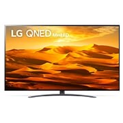 LG QNED 65'' QNED91 MiniLED 4K TV, Prikaz prednje strane LG QNED TV sa slikom i prikazanim logotipom proizvoda, 65QNED913QE, thumbnail 1