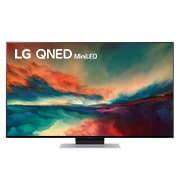 LG QNED 86 55 inča 4K Smart TV, 2023, Prikaz prednje strane LG QNED TV sa slikom i prikazanim logotipom proizvoda, 55QNED863RE, thumbnail 1