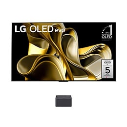Prikaz spreda uz LG OLED evo, oznaka 11 godina OLED br. 1 na svetu i logotip 5-Year Panel Warranty na ekranu