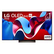 LG 55-inčni LG OLED evo AI C4 4K Smart TV 2024, Prikaz spreda uređaja LG OLED evo AI TV, OLED C4, 11 godina na 1. mestu u svetu, logo OLED amblema i programa webOS Re:New Program na ekranu, OLED55C41LA, thumbnail 1