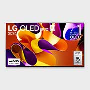 LG 97-inčni LG OLED evo AI G4 4K Smart TV 2024, Prikaz spreda uređaja LG OLED evo AI TV, OLED G4, amblem za 11 godina na 1. mestu u svetu za OLED ekrane, logo programa webOS Re:New Program i logo za 5 godina garancije na panel na ekranu, OLED97G42LW, thumbnail 1
