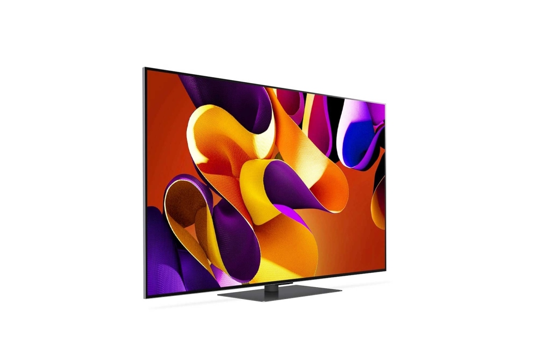 LG 55-inčni LG OLED evo AI G4 4K Smart TV 2024, Bočni pogled na blago ulevo okrenut LG OLED evo TV, OLED G4 na zidu, OLED55G43LS, thumbnail 3