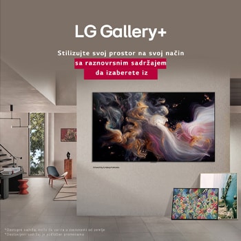 LG 65-inčni LG QNED evo AI QNED92 4K pametni televizor 2025, Enterijer prefinjenog doma. Izloženo je mnogo različitih umetničkih dela. Na sredini zida je LG TV s umetničkim delom na ekranu. TV izgleda poput slike iz muzeja., 65QNED92A6A, thumbnail 11
