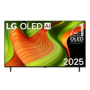 LG 55 inčni LG OLED AI B5 4K pametni televizor 2025, Prikaz sa prednje strane LG OLED AI B5 4K pametnog televizora. 12 godina na 1. mestu u svetu, OLED amblem i logotip LG OLED AI 2025 su na ekranu., OLED55B53LA, thumbnail 1
