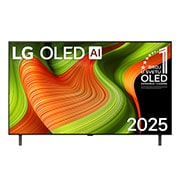 LG 48 inčni LG OLED AI B5 4K pametni televizor 2025, Prikaz sa prednje strane LG OLED AI B5 4K pametnog televizora. 12 godina na 1. mestu u svetu, OLED amblem i logotip LG OLED AI 2025 su na ekranu., OLED48B53LA, thumbnail 1