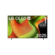 LG 77-inčni LG OLED AI B5 4K pametni televizor 2025, Prikaz sa prednje strane LG OLED AI B5 4K pametnog televizora. 12 godina na 1. mestu u svetu, OLED amblem i logotip LG OLED AI 2025 su na ekranu., OLED77B53LA, thumbnail 1
