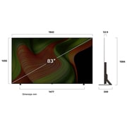 LG 83-inčni LG OLED AI B5 4K pametni televizor 2025, dimension, OLED83B53LA, thumbnail 4