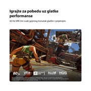 LG 85-inčni LG QNED AI QNED72 Mini LED 4K pametni TV 2026, LG QNED AI QNED70 Mini LED za vrhunsko igranje igara prikazuje brzu scenu iz akcione igre s poređenjem koje ističe glađe pokrete uz istovremenu podršku do 60Hz, VRR AMD FreeSync, ALLM, HGIG i GeForce , 85QNED72B3A, thumbnail 10