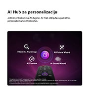 LG 77-inčni LG OLED AI B6E 4K Smart TV 2026, LG OLED AI B6E s AI centrom za personalizaciju, kao i AI ikonom iznad daljinskog upravljača okruženim nalepnicama za Multi AI pretragu, AI Concierge, AI Voice ID uz My Page, AI Chatbot, AI Picture Wiz, OLED77B6ELC, thumbnail 7