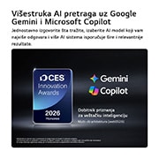 LG 77-inčni LG OLED AI B6E 4K Smart TV 2026, Značka dobitnika nagrade CES Innovation Awards 2026. u kategoriji veštačke inteligencije prepoznaje Multi-AI pretragu pomoću Google Gemini-ja i Microsoft Copilot-a., OLED77B6ELC, thumbnail 6
